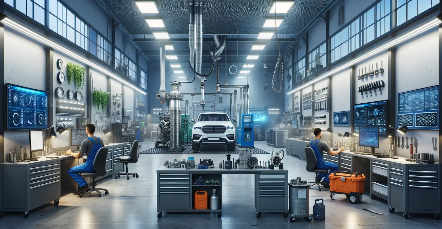Mechanic working on DPF system